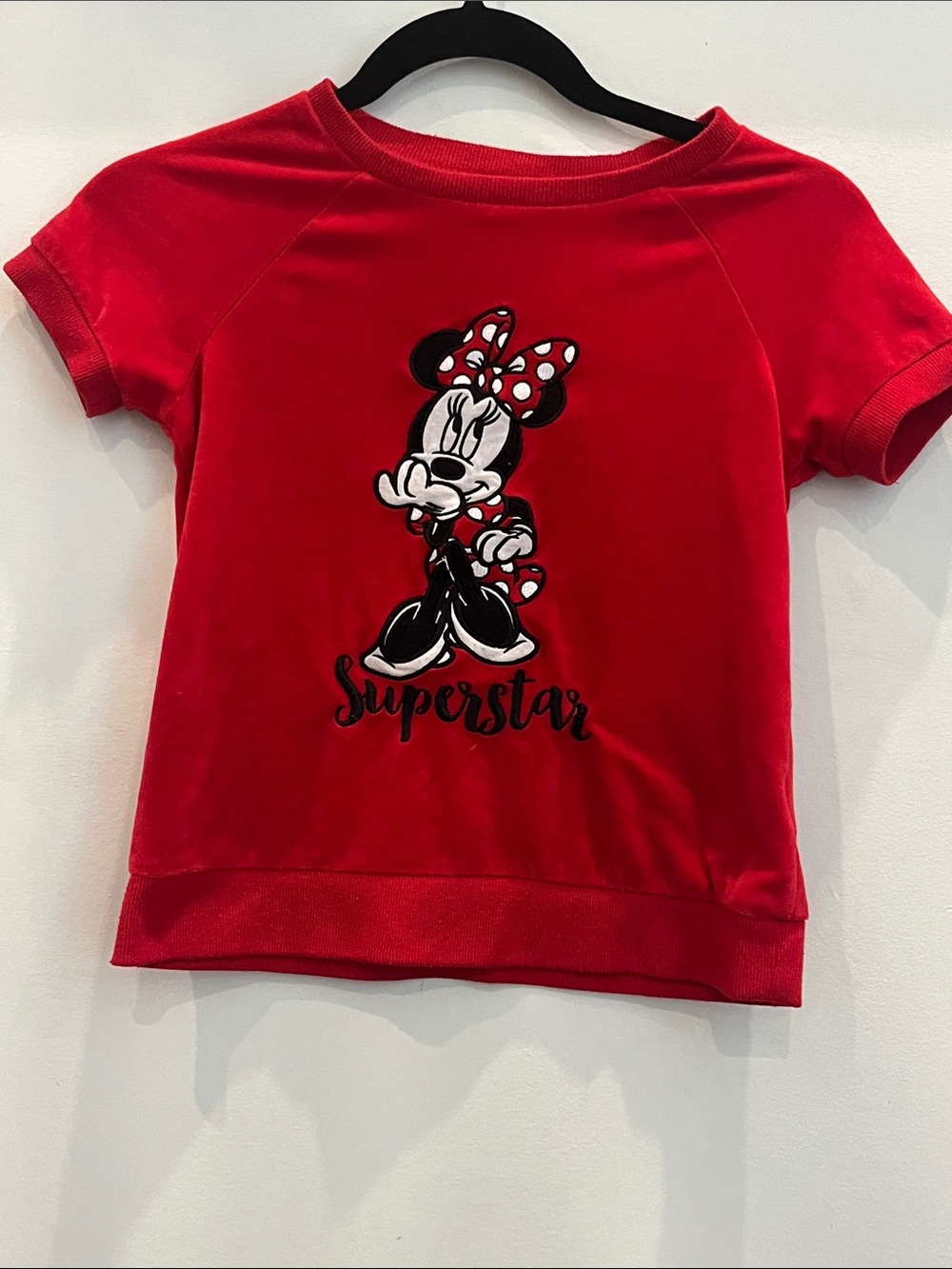 Kids Red Velvet Minnie Mouse 'Superstar' Short Sleeve Top